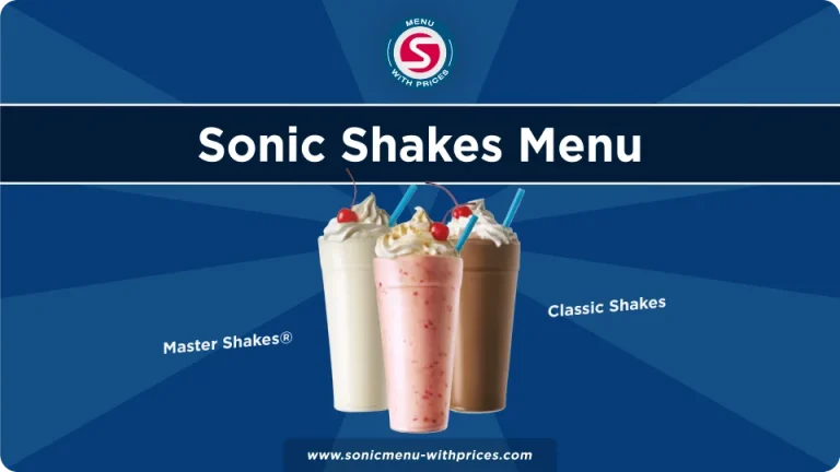 sonic milkshakes menu