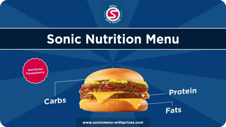sonic nutrition menu